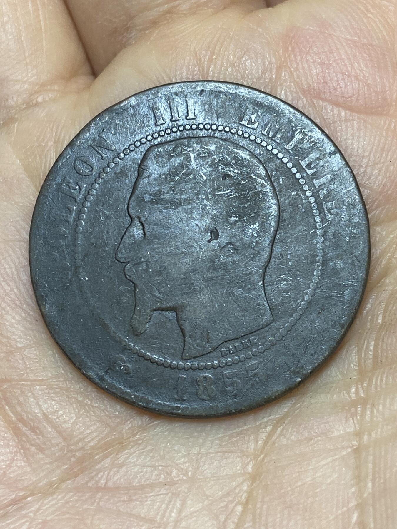 2026年第十场(总第一百七十九场）外国好品散币场(免佣金) 法兰西第二帝国1855年10生丁(拿破仑三世第一版，W标里尔造)