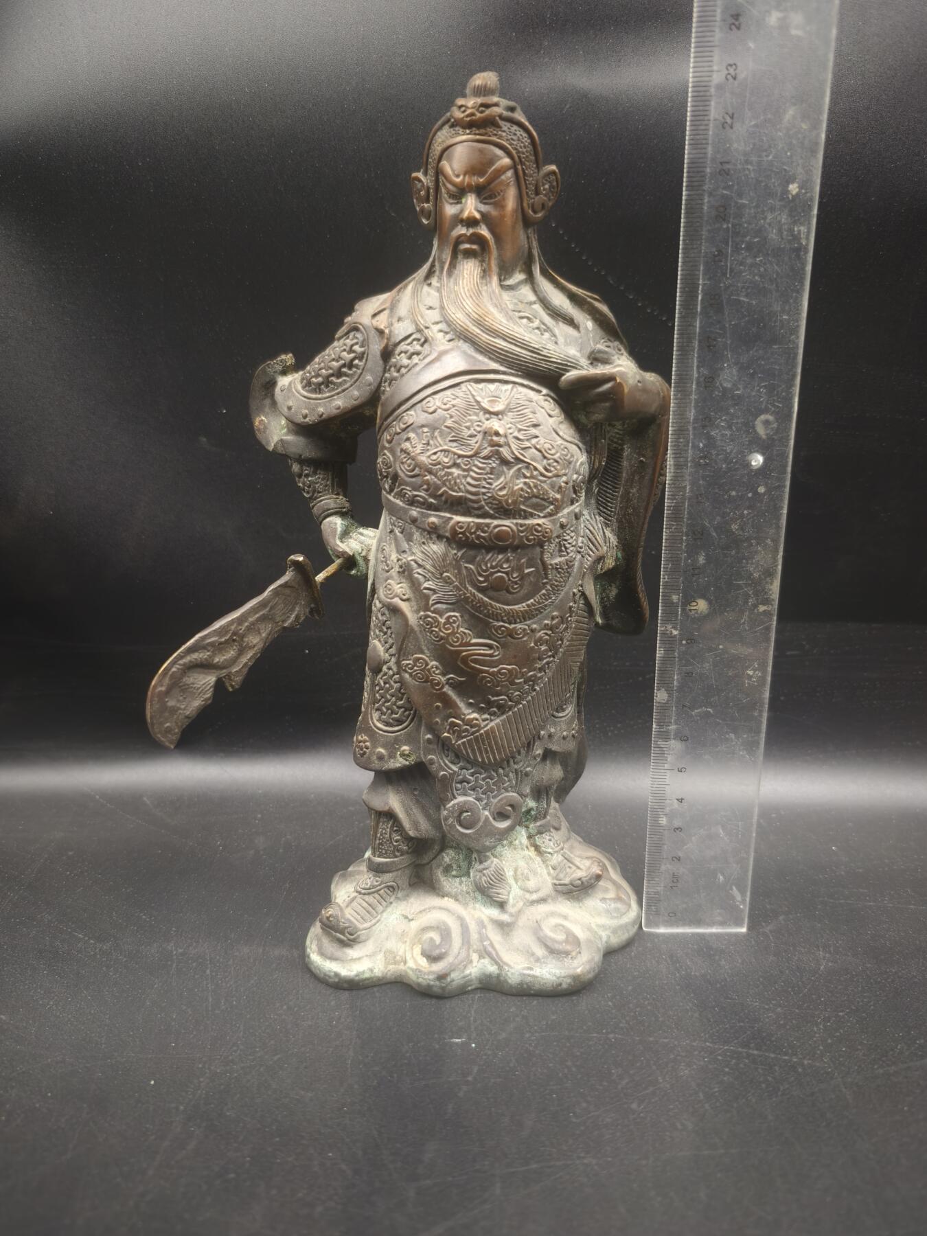 108期新疆红钱粟特钱币丝路钱币专场 关公铜摆件