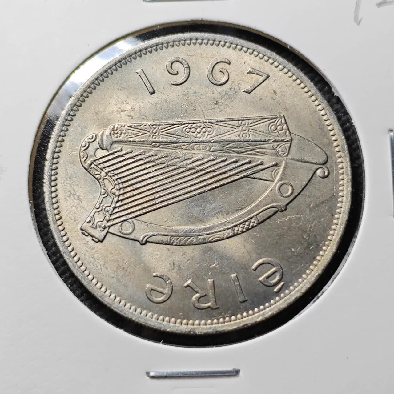 KK钱币收藏小铺  第400期  百期特拍（四拍之四）2月预留时间 周末发货  1967爱尔兰2.5先令镍币 好品