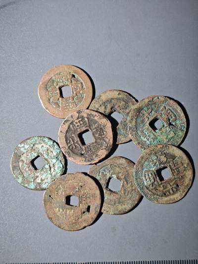 108期新疆红钱粟特钱币丝路钱币专场 - D8新疆毛病红钱一组9枚