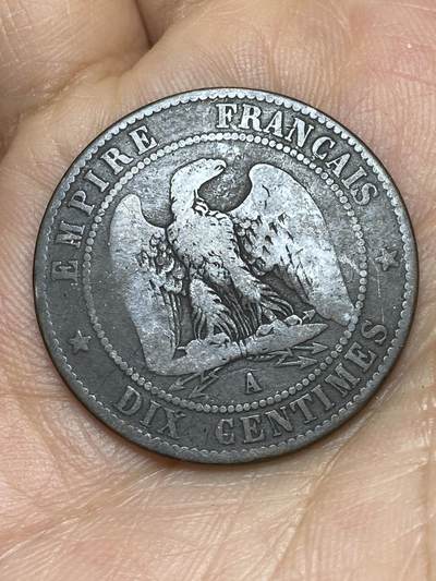 2026年第十场(总第一百七十九场）外国好品散币场(免佣金) - 法兰西第二帝国1855年10生丁(拿破仑三世第一版，A标巴黎造)