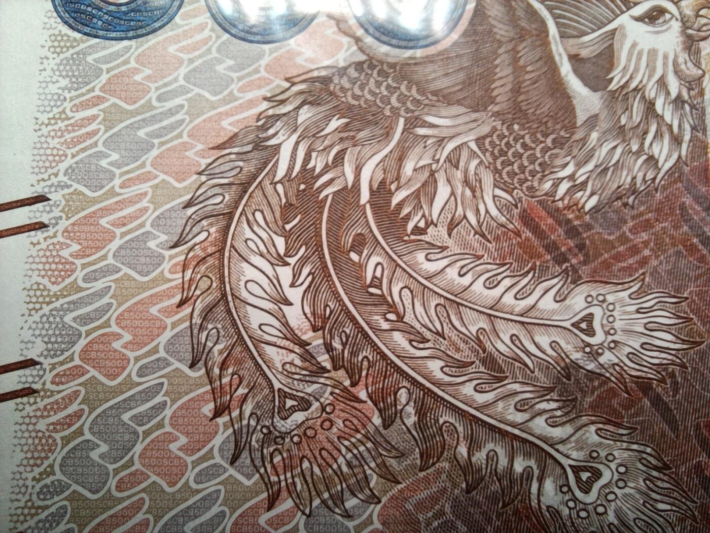 2026纸币1 【首发AA冠】香港2010年渣打银行500元凤凰