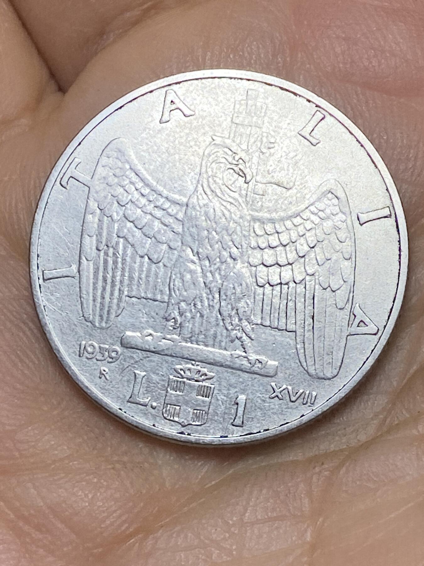 2026年第十场(总第一百七十九场）外国好品散币场(免佣金) 意大利王国1939年1里拉(维托里奥·埃马努埃莱三世第四套第二版，有磁版)