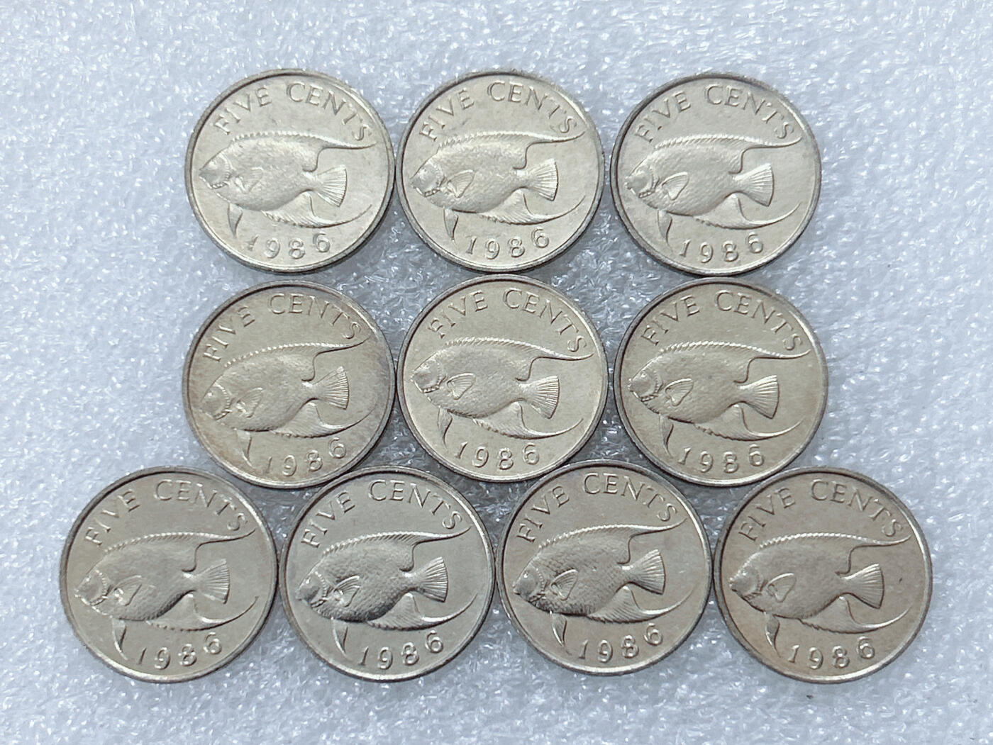 第一海外回流一元起拍收藏 散集专场  第294期 百慕大1986年5分硬币 10枚 原光品