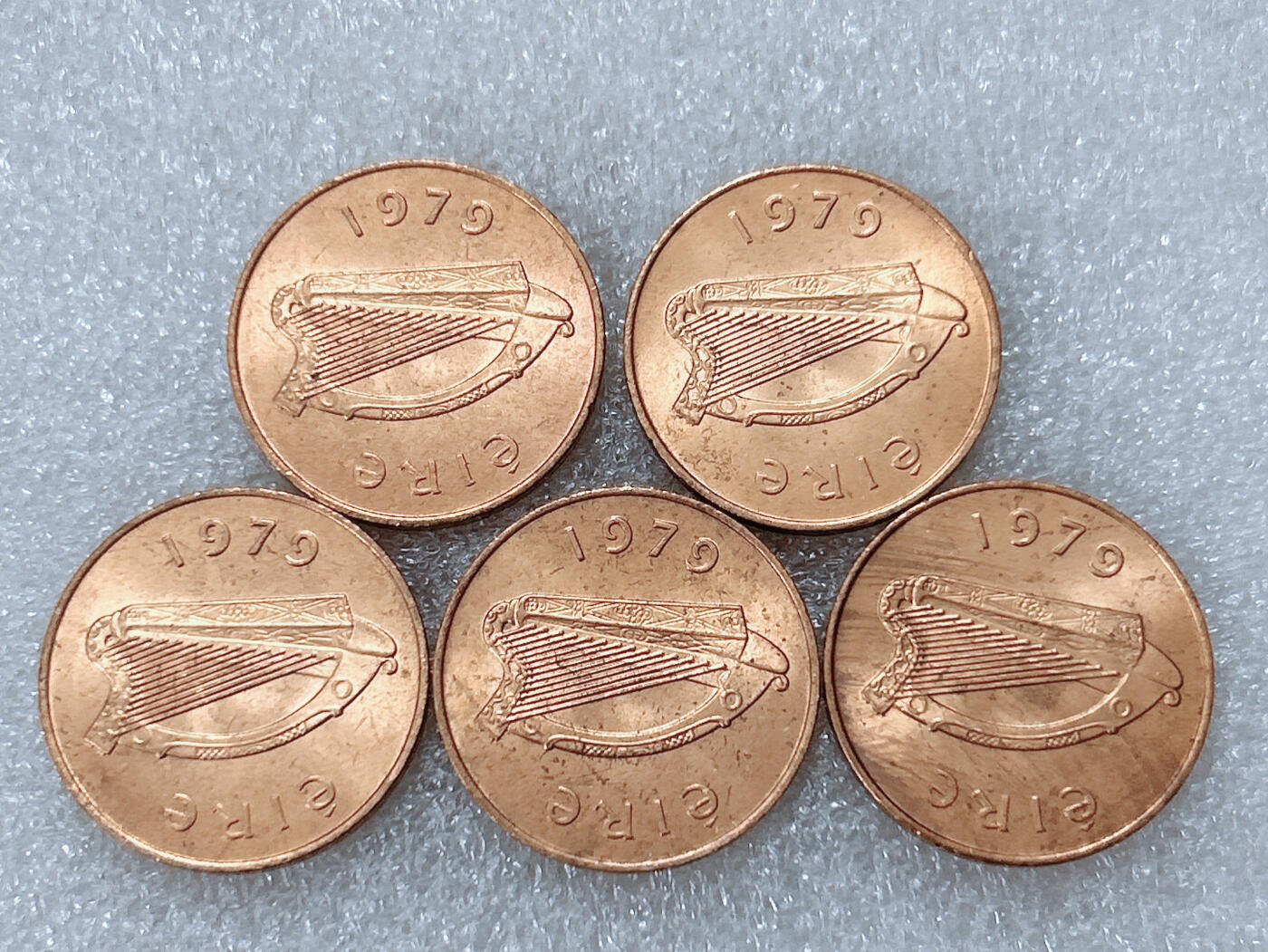 第一海外回流一元起拍收藏 散集专场  第294期 爱尔兰1979年2便士硬币5枚 原光品