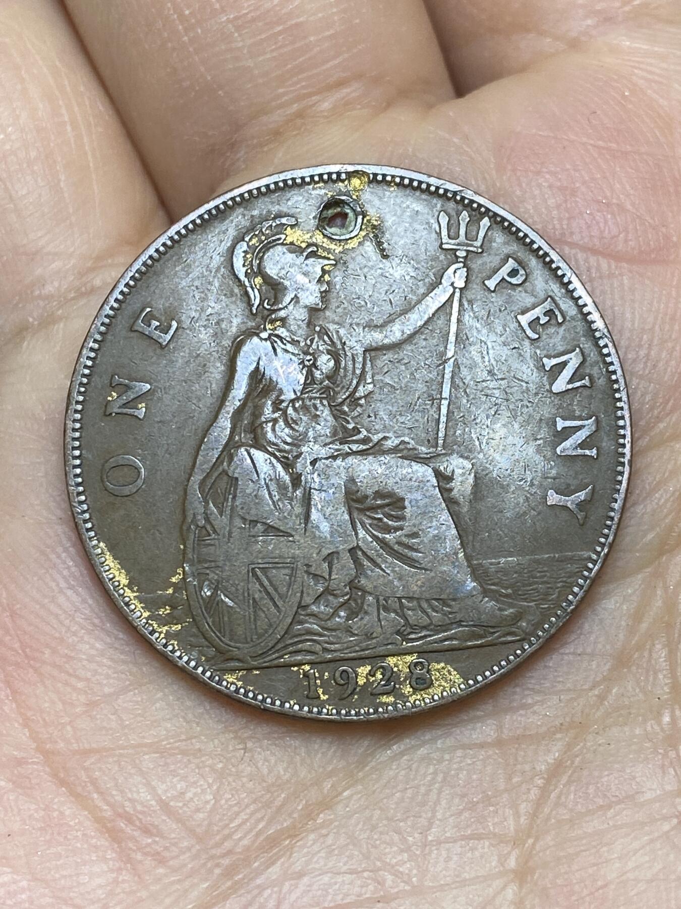 2026年第十场(总第一百七十九场）外国好品散币场(免佣金) 打孔–英国🇬🇧1928年1便士(乔治五世第三版，首发年)