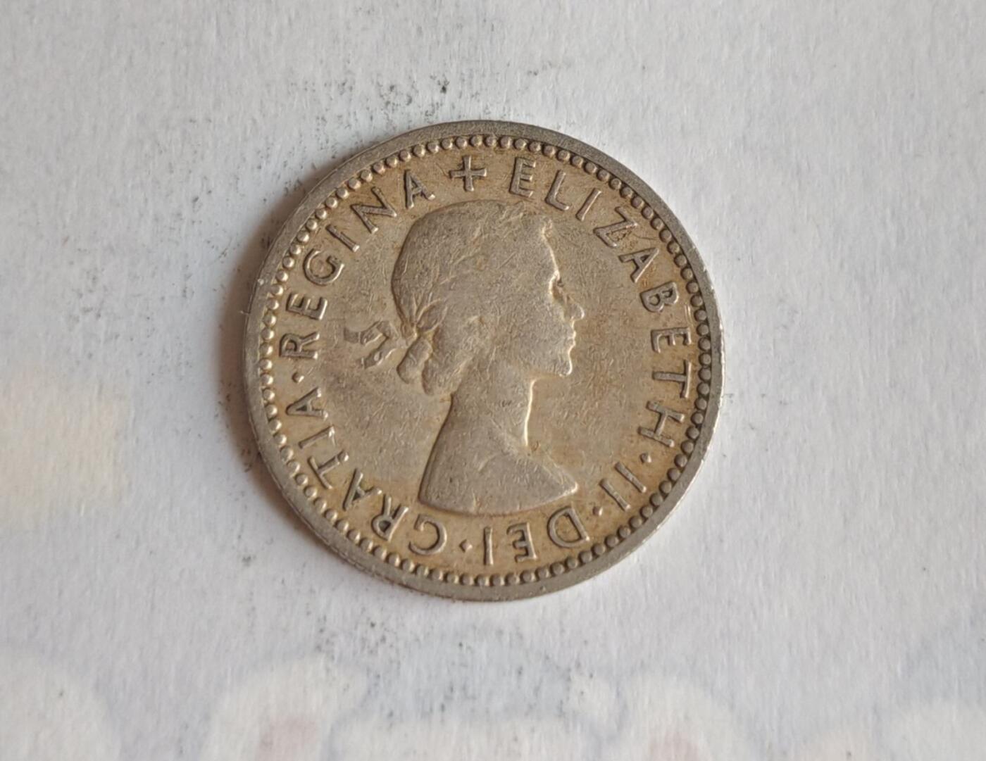 外国硬币 🔍 这是一枚1955年英国6便士（Sixpence）硬币