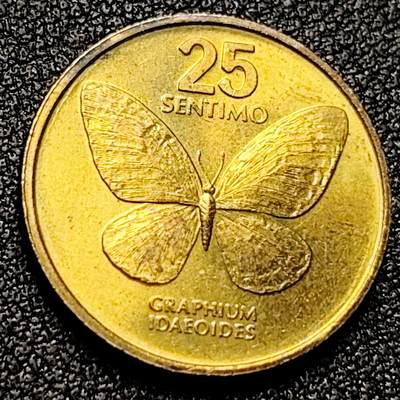 泉币菌-第171场- 精品福利场 - 铜光美品 菲律宾25分铜币 1984年 蝴蝶 21mm