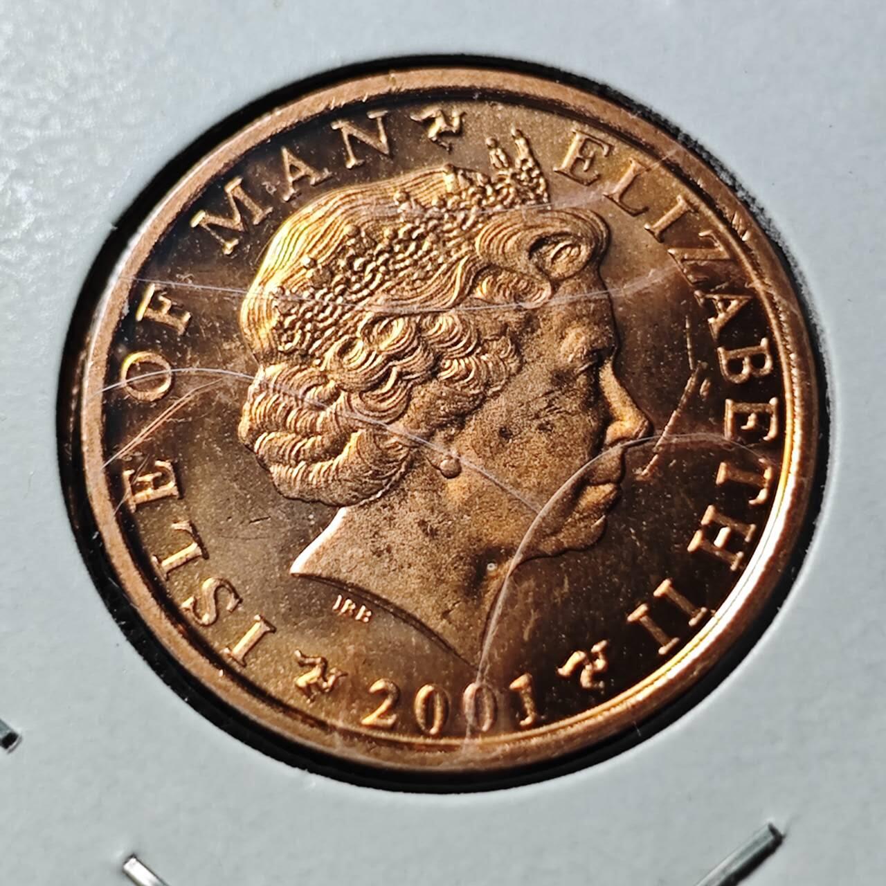 KK钱币收藏小铺  第400期  百期特拍（四拍之四）2月预留时间 周末发货   2001马恩岛1便士