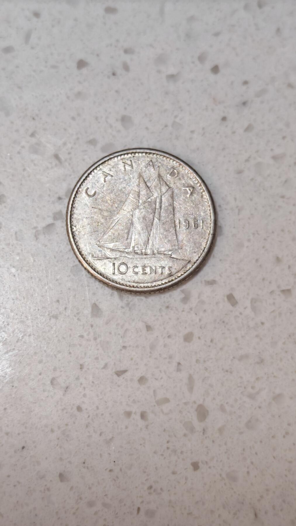 小银币场 加拿大1961年10分银币