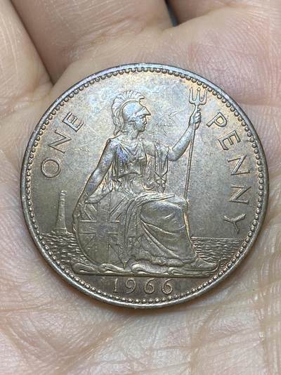 2026年第十场(总第一百七十九场）外国好品散币场(免佣金) - 英国🇬🇧1966年1便士(伊丽莎白二世青年桂冠第二版)