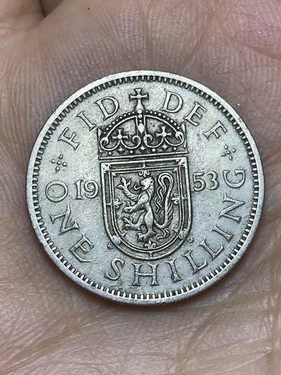 2026年第十场(总第一百七十九场）外国好品散币场(免佣金) - 英国🇬🇧1953年1先令(伊丽莎白二世加冕年，青年桂冠第一版，苏格兰盾徽版)