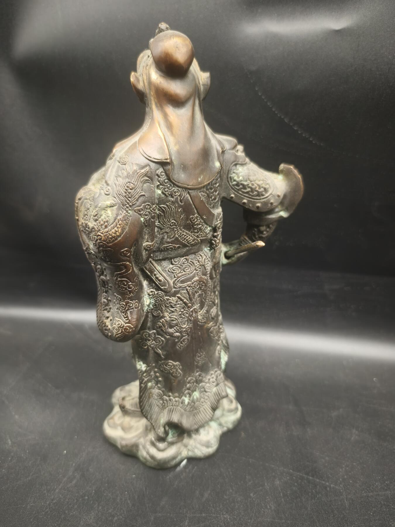 108期新疆红钱粟特钱币丝路钱币专场 关公铜摆件