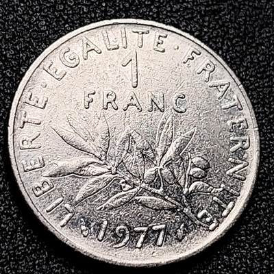 泉币菌-第171场- 精品福利场 - 法国早期（1977年）1法郎镍币  播种女神 入欧前 末版 绝版币