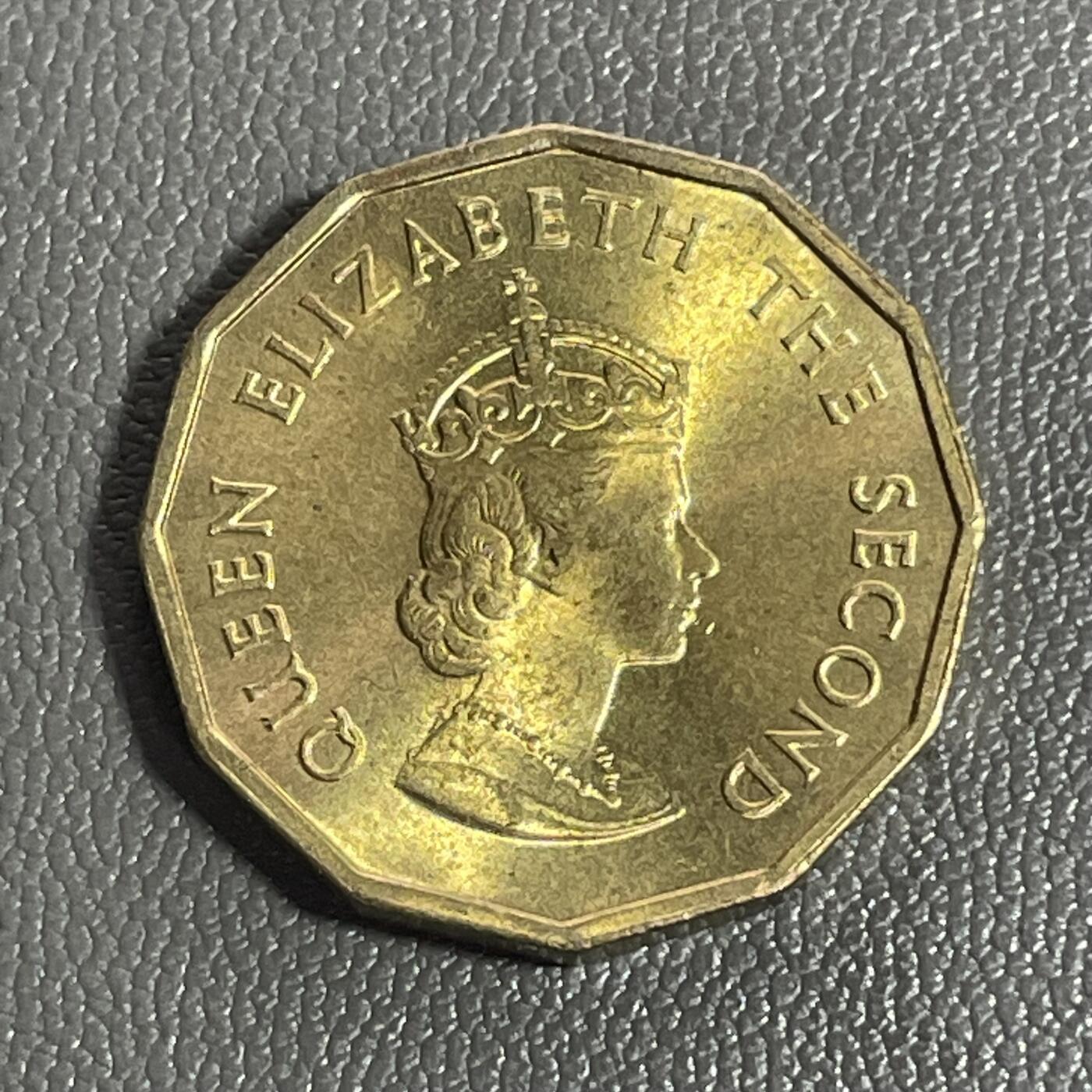 回流0120 全新 英属泽西岛1964年1/4先令铜币