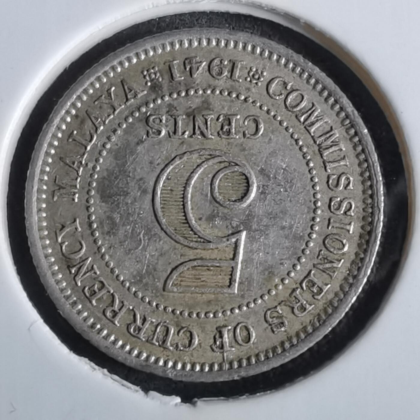 沼泽如烟--第965场 英属马来亚1941年五分银币