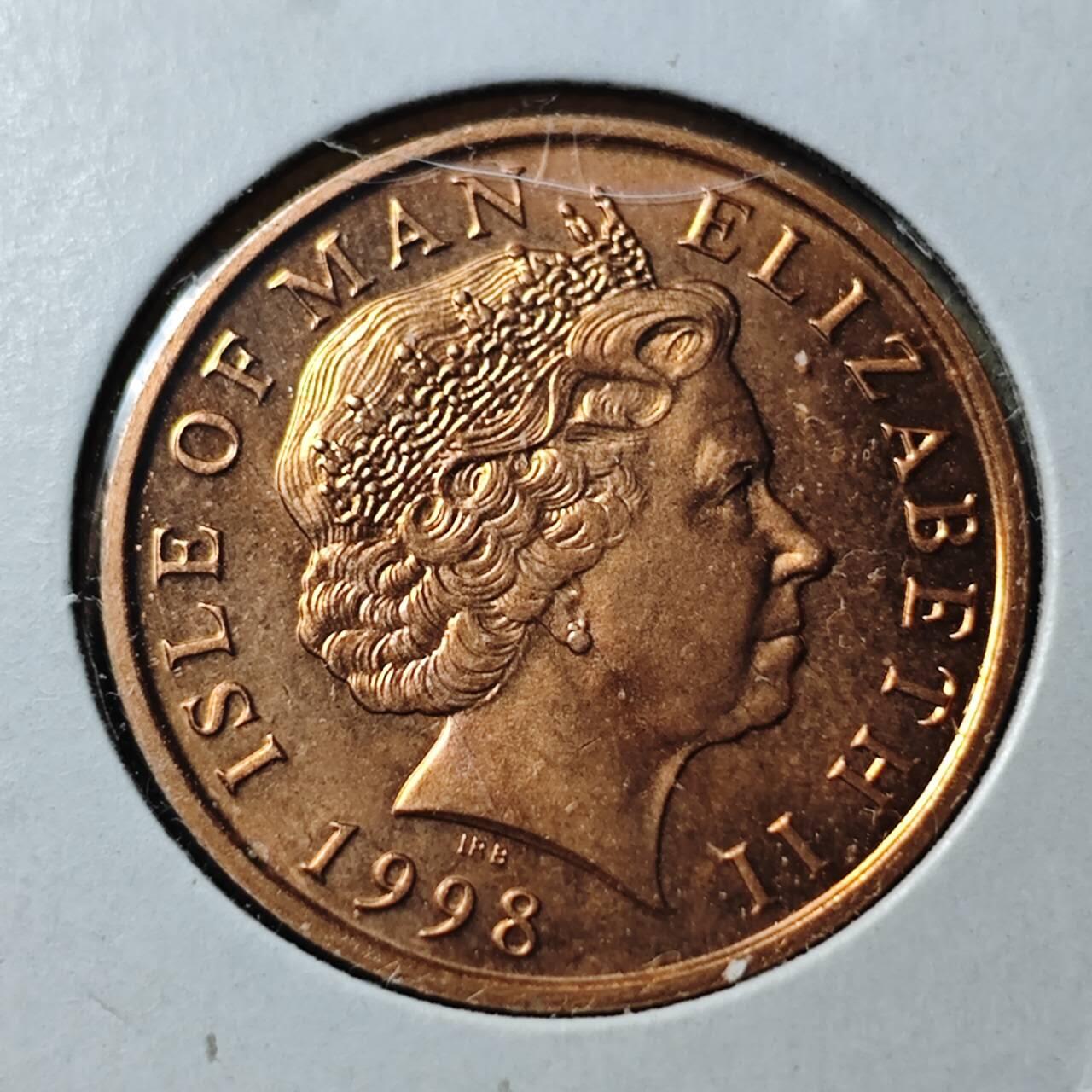 KK钱币收藏小铺  第400期  百期特拍（四拍之四）2月预留时间 周末发货  1998马恩岛1便士