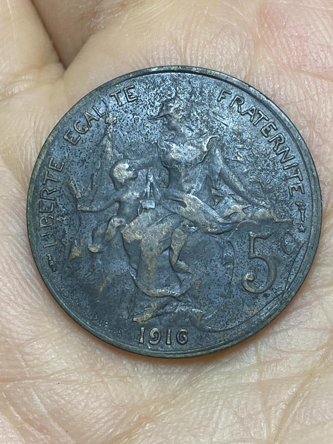 2026年第十场(总第一百七十九场）外国好品散币场(免佣金) 法兰西第三共和国1916年5生丁(S版，五星标马德里造)