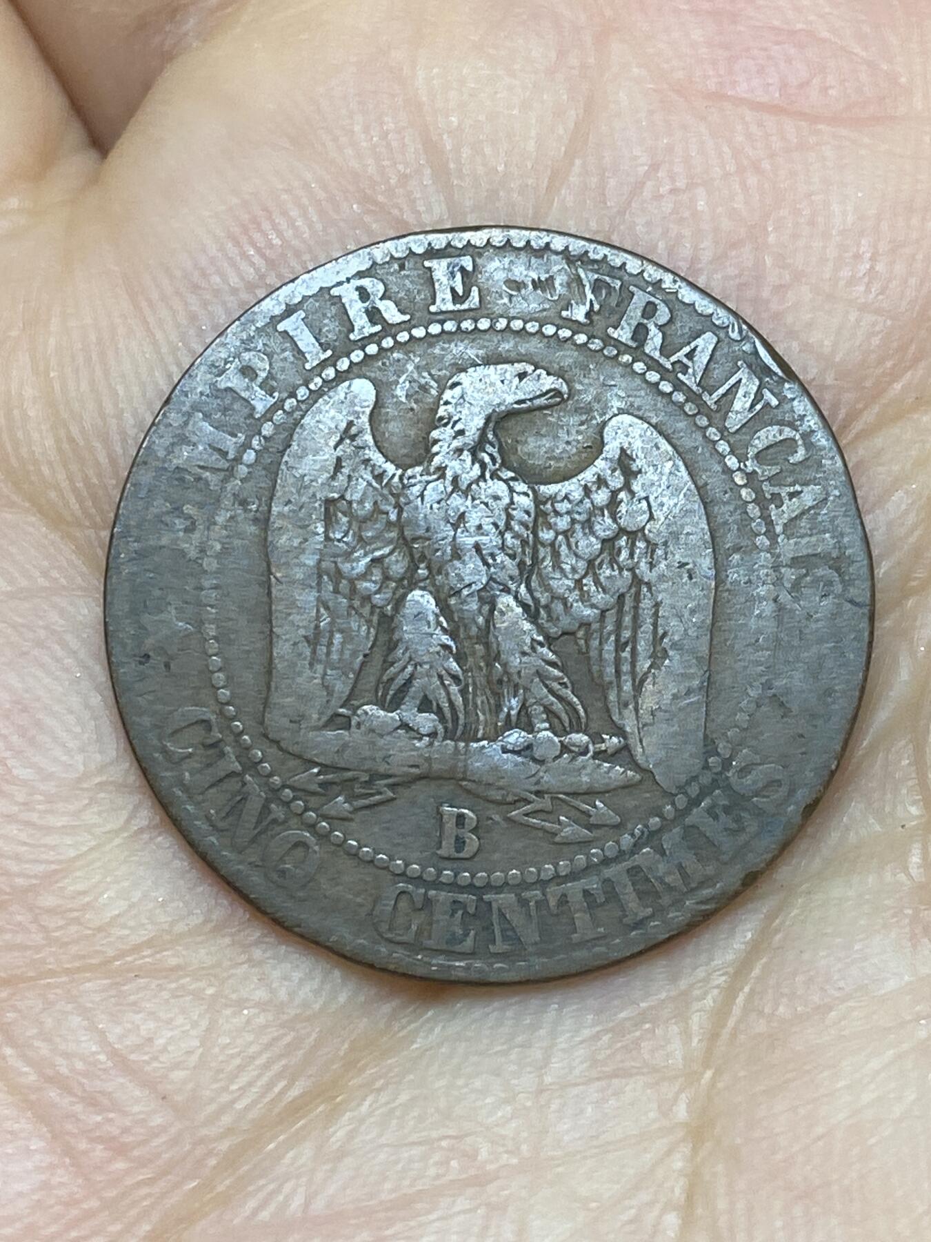 2026年第十场(总第一百七十九场）外国好品散币场(免佣金) 法兰西第二帝国1856年5生丁(拿破仑三世第一版，B标鲁昂造)