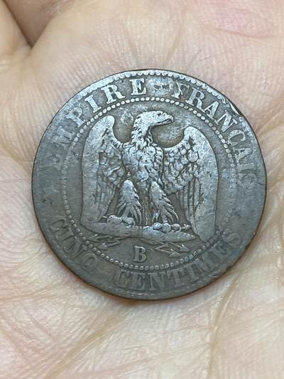 2026年第十场(总第一百七十九场）外国好品散币场(免佣金) - 法兰西第二帝国1856年5生丁(拿破仑三世第一版，B标鲁昂造)