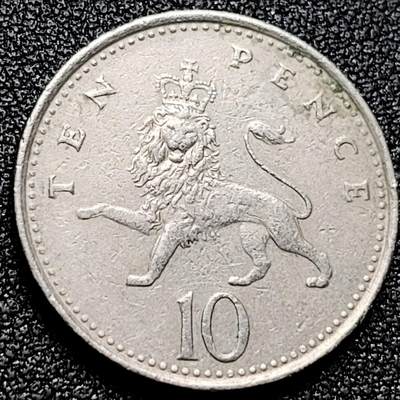 泉币菌-第171场- 精品福利场 -  英国1992年 10便士铜镍币 24.5mm 伊丽莎白二世女王 皇冠狮子