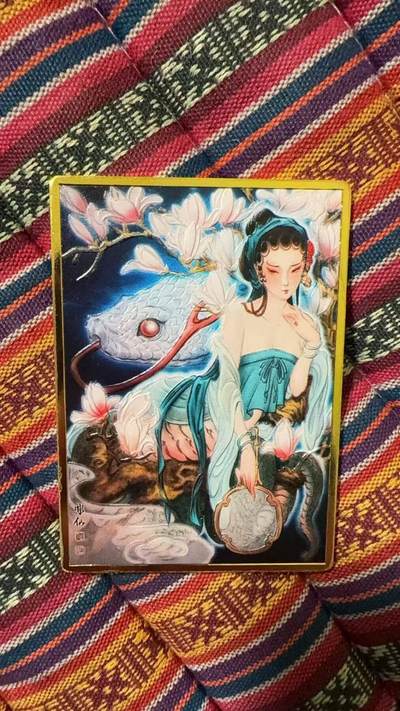 光影卡牌第28期，各家亲签，各家套卡，持续收拍品 - 燎原雕仙解语花小青浮雕金属卡