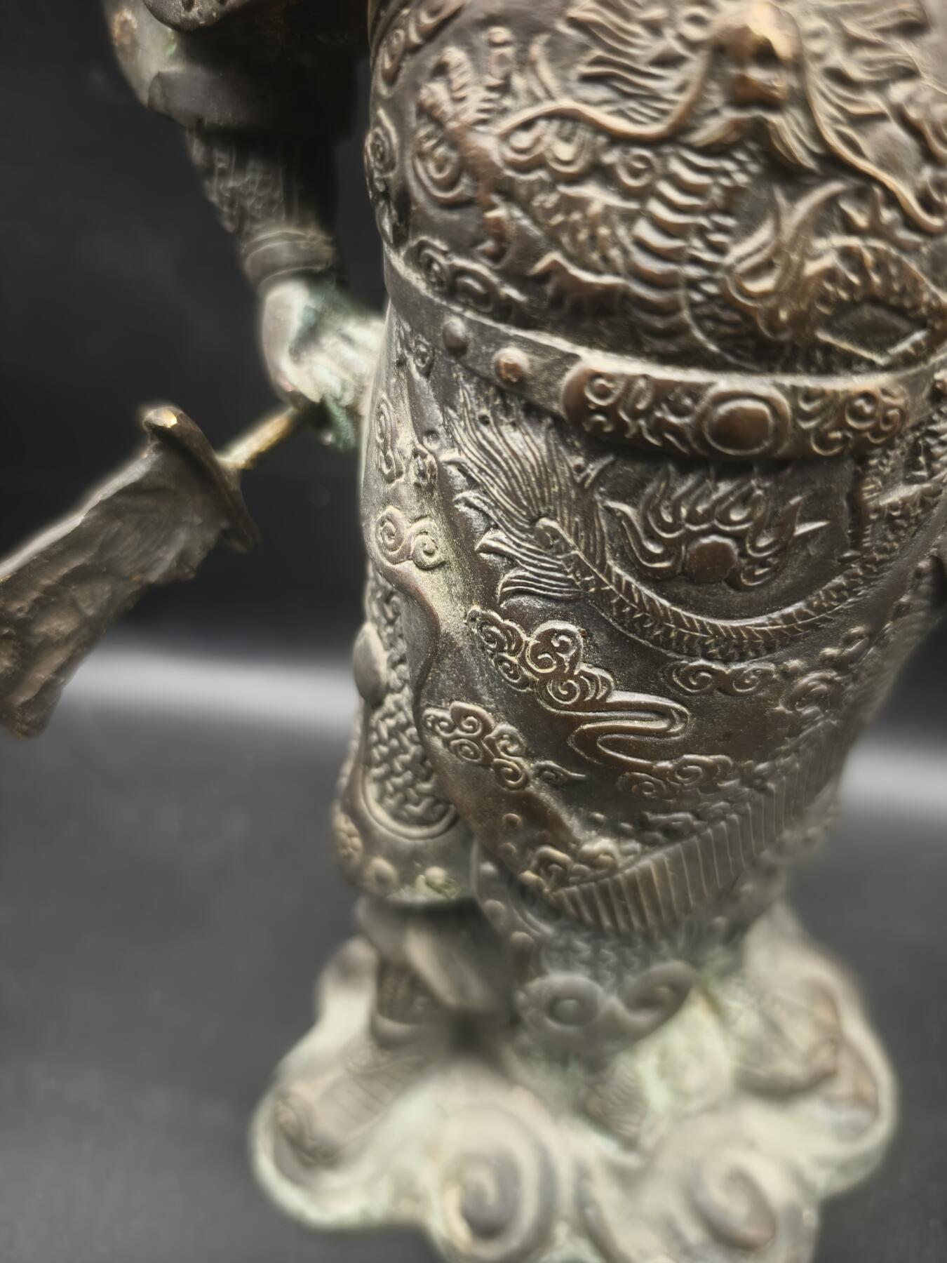 108期新疆红钱粟特钱币丝路钱币专场 关公铜摆件