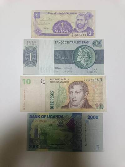 【20260120】非全新纸币和硬币第327场 - 外国4张纸币