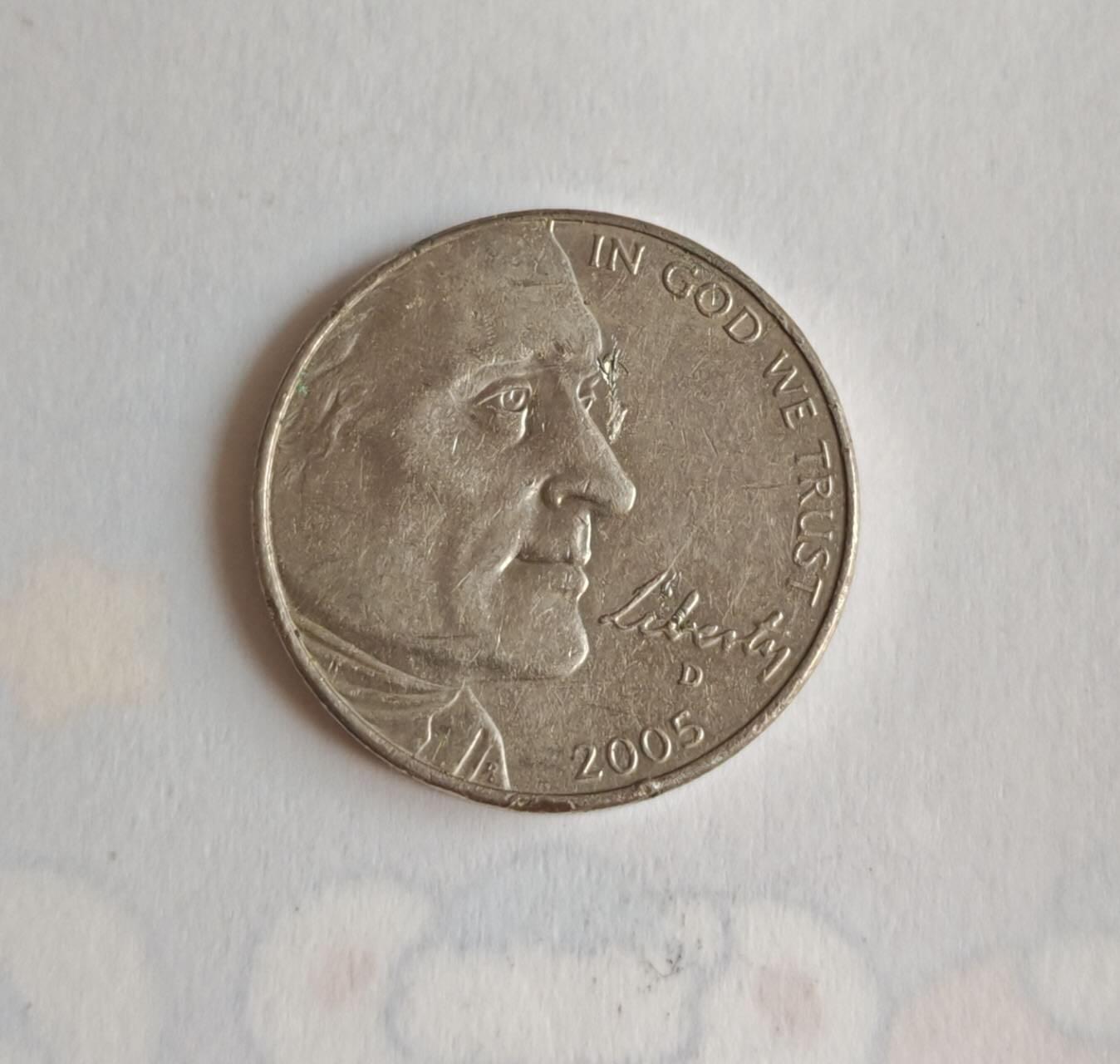 外国硬币 2005年美国杰斐逊5美分硬币（刘易斯与克拉克探险纪念版）