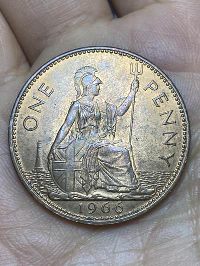 2026年第十场(总第一百七十九场）外国好品散币场(免佣金) - 英国🇬🇧1966年1便士(伊丽莎白二世青年桂冠第二版)