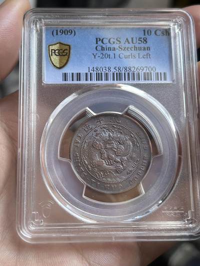 PCGS评级AU58～大清度支中心川十文 - PCGS评级AU58～大清度支中心川十文