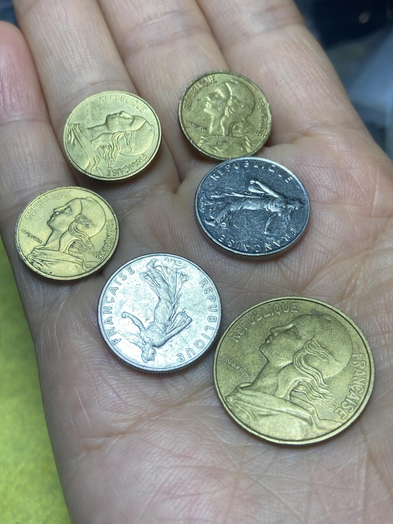 2026年第十场(总第一百七十九场）外国好品散币场(免佣金) 法国🇫🇷6枚：1966年83年92年5生丁，76年20生丁，73年87年1/2法郎