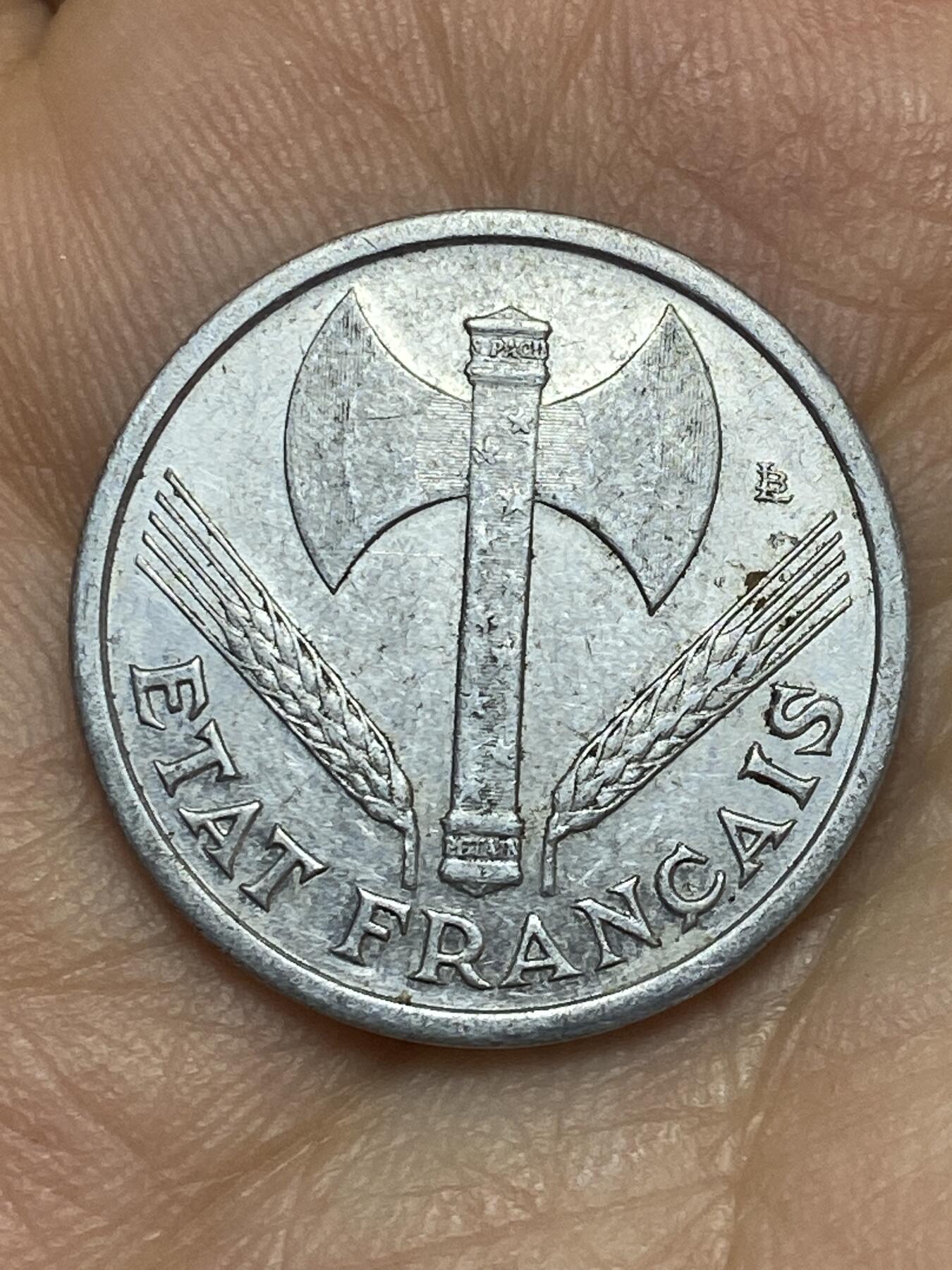 2026年第十场(总第一百七十九场）外国好品散币场(免佣金) 法国🇫🇷1943年1法郎(二战维希傀儡政府时期)