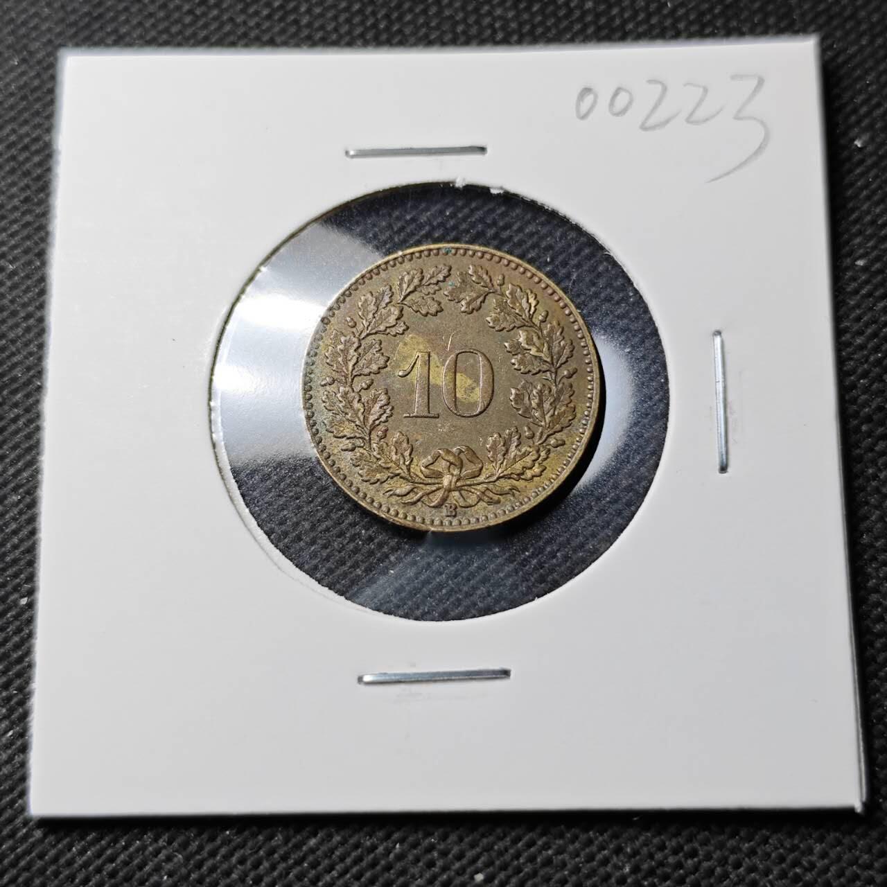 KK钱币收藏小铺  第400期  百期特拍（四拍之四）2月预留时间 周末发货  1918瑞士10分黄铜币