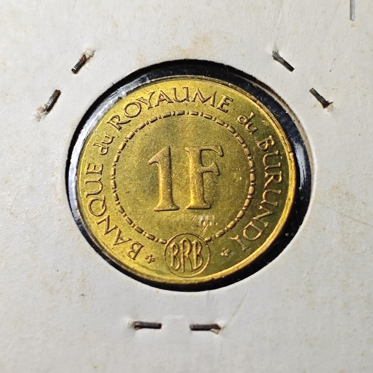 KK钱币收藏小铺  第400期  百期特拍（四拍之四）2月预留时间 周末发货  1965布隆迪1法郎铜币 好品