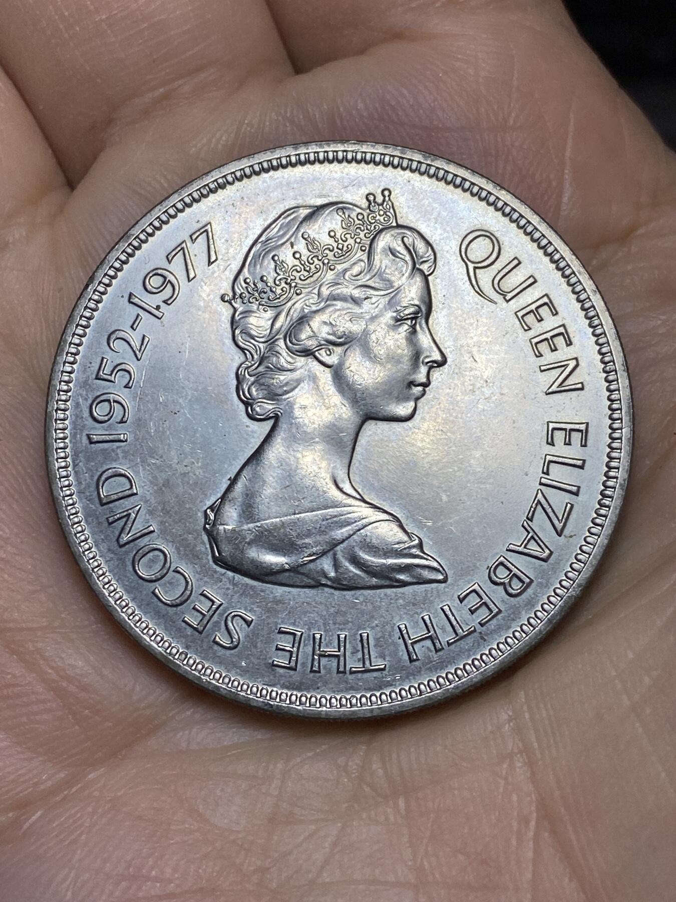 2026年第十场(总第一百七十九场）外国好品散币场(免佣金) 好品–英属泽西岛🇯🇪1977年25便士(伊丽莎白二世登基25周年银禧纪念币)