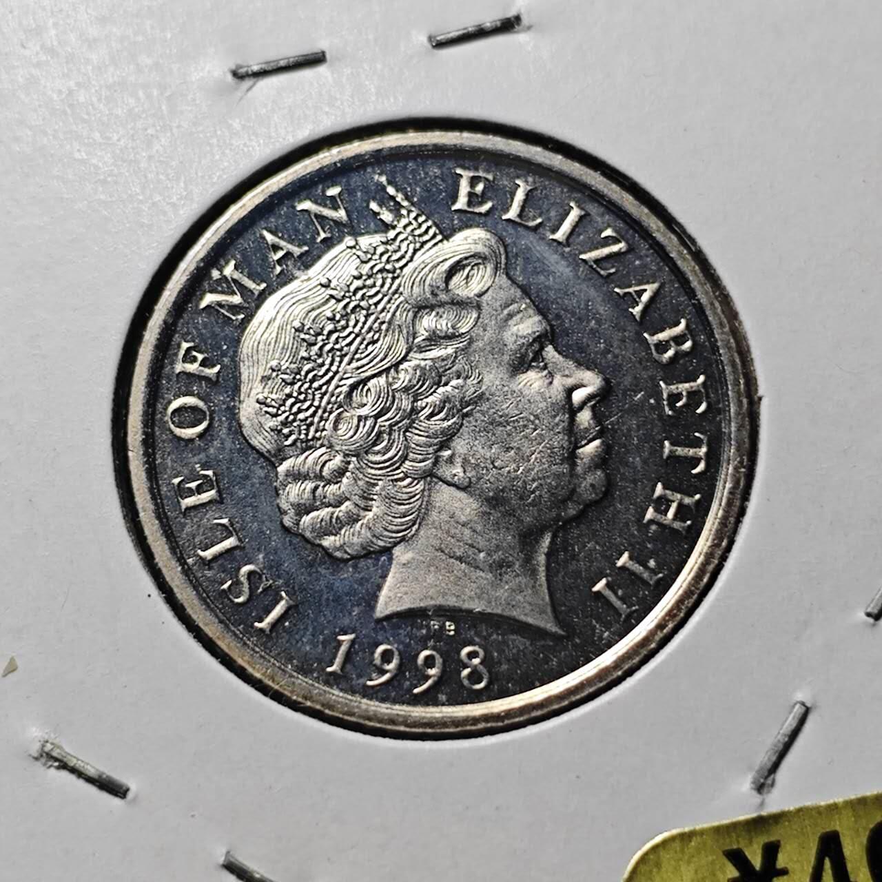 KK钱币收藏小铺  第400期  百期特拍（四拍之四）2月预留时间 周末发货   1998马恩岛10便士