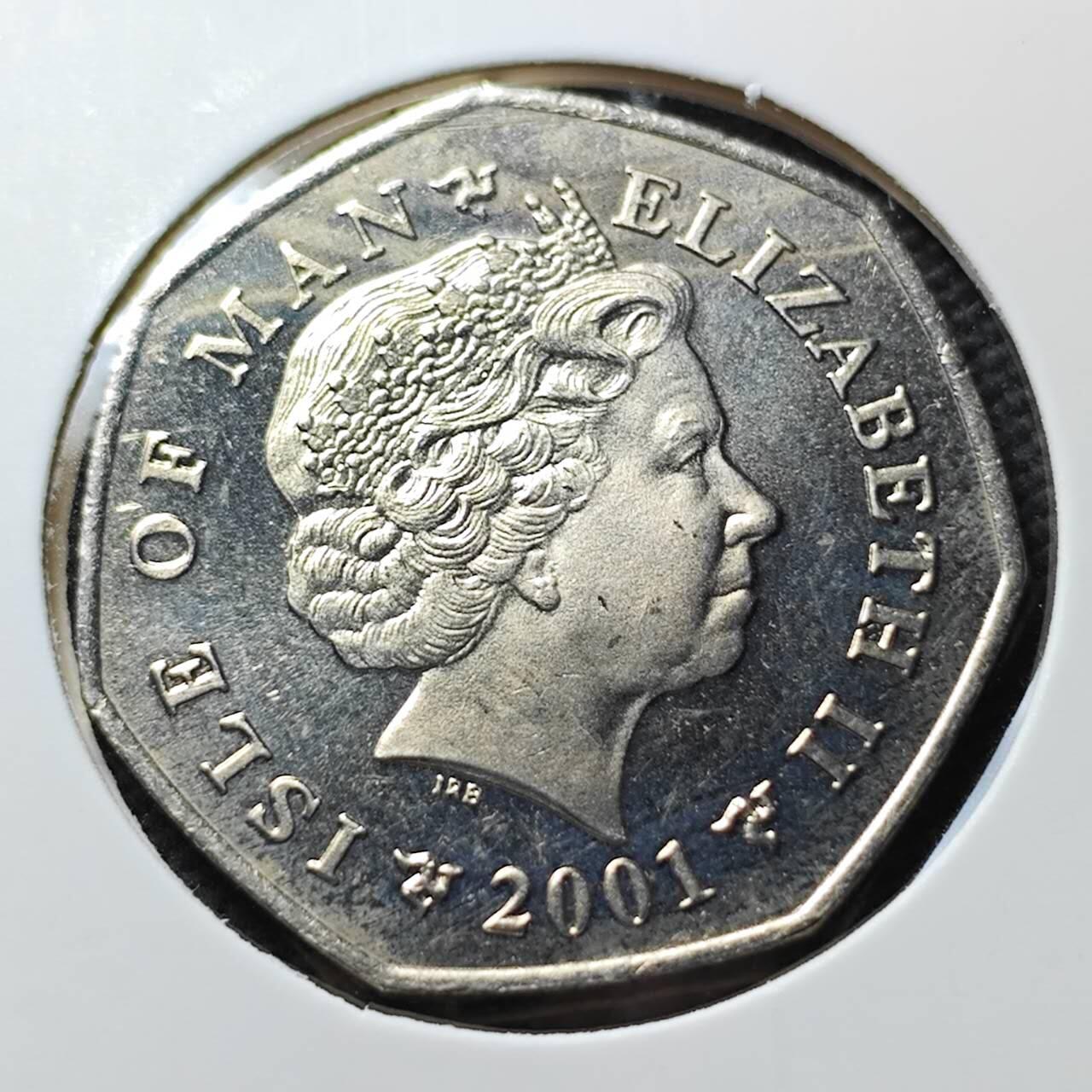 KK钱币收藏小铺  第400期  百期特拍（四拍之四）2月预留时间 周末发货  2001马恩岛50便士