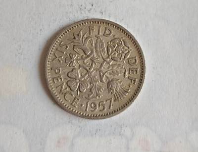 外国硬币 - 🔍 这是一枚1957年英国6便士（Sixpence）硬币