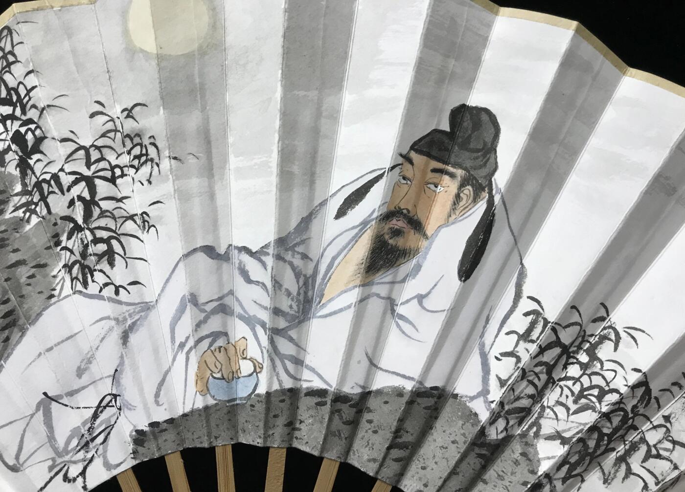 抚柳草堂-第九期章牌钱币（大寒专场） 奖章勋章限时免佣 满百包邮 放漏专场 纯手绘太白醉酒图折扇 实力派画家纯手绘 笔墨丰富构图完整 开合设计效果好 长30cm宽2.8cm 