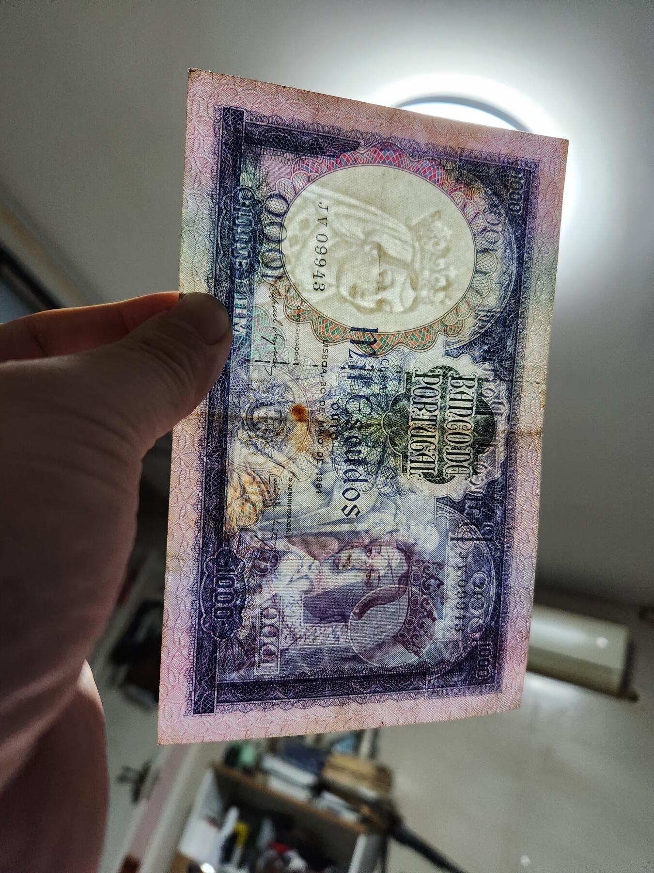 1月17号晚上8点 外国纸币自动截拍第8场 葡萄牙1961年 美品 稀少