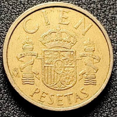 泉币菌-第171场- 精品福利场 - 双柱 西班牙100比萨塔硬币 80年代版 直径24.5MM加厚黄铜币 