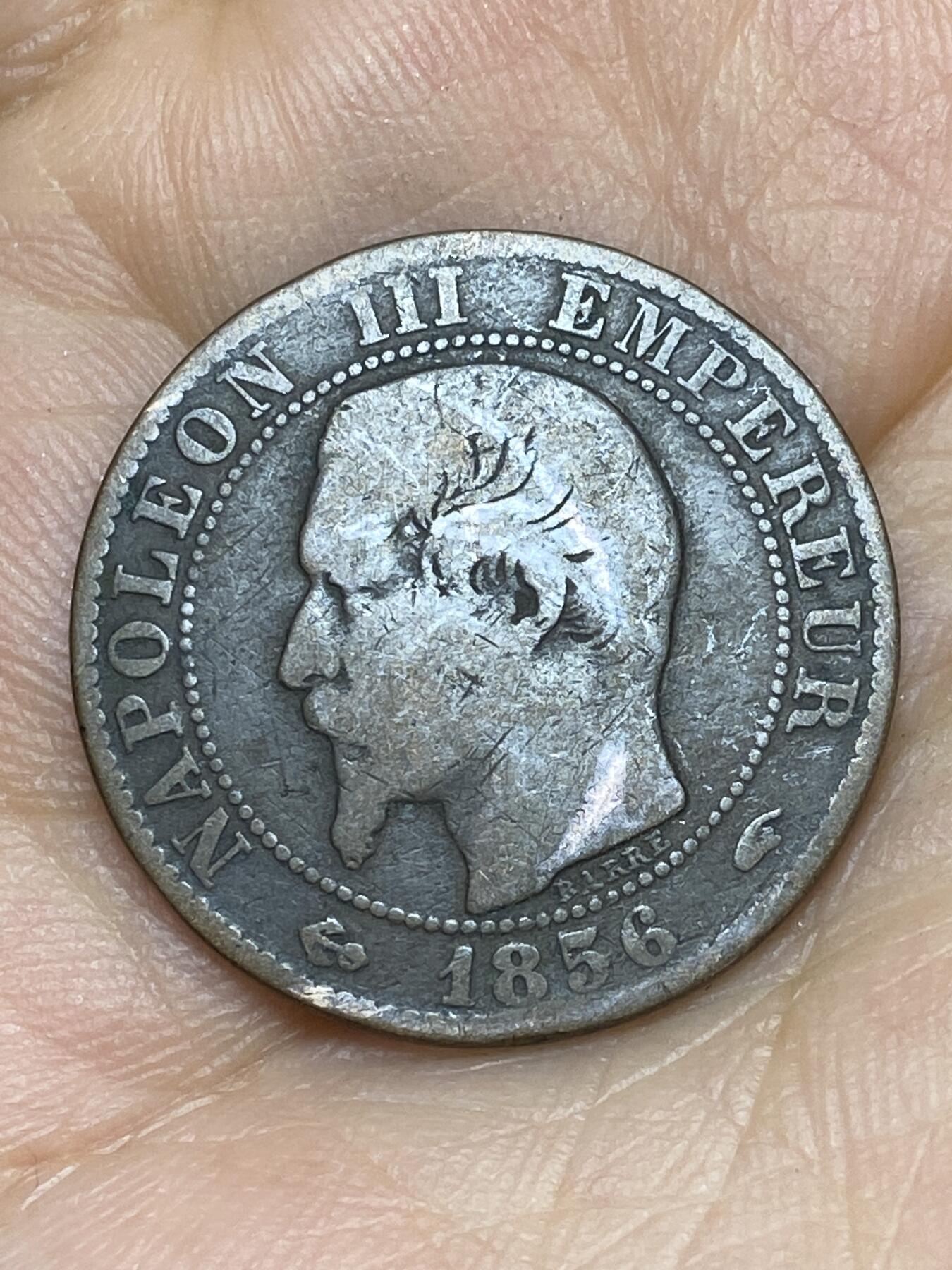 2026年第十场(总第一百七十九场）外国好品散币场(免佣金) 法兰西第二帝国1856年5生丁(拿破仑三世第一版，A标巴黎造)