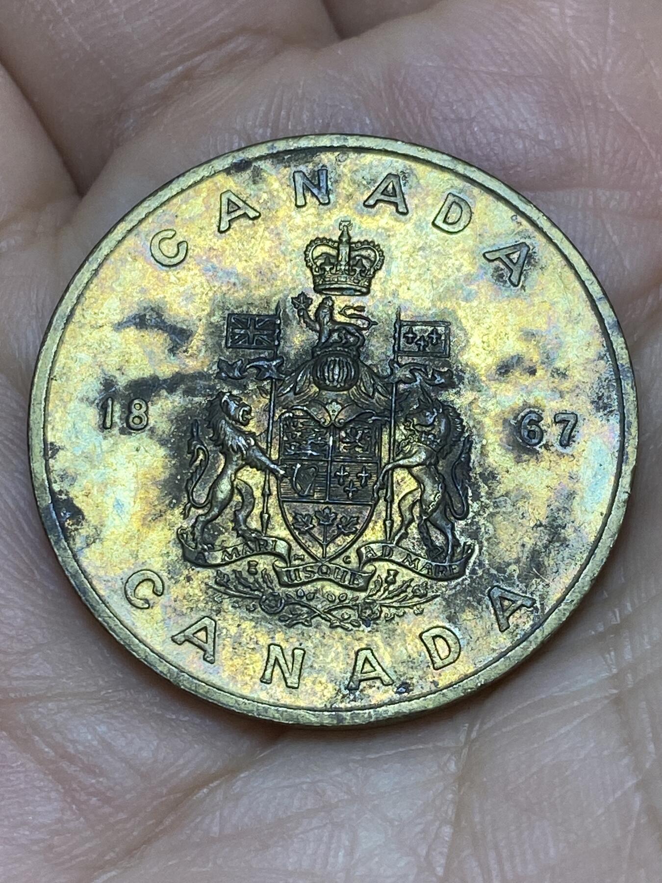 2026年第十场(总第一百七十九场）外国好品散币场(免佣金) 加拿大🇨🇦英法双语枫叶纪念章(壳牌加拿大分公司于1964–1966年为纪念加拿大建国百年预热发行，13枚套首枚)