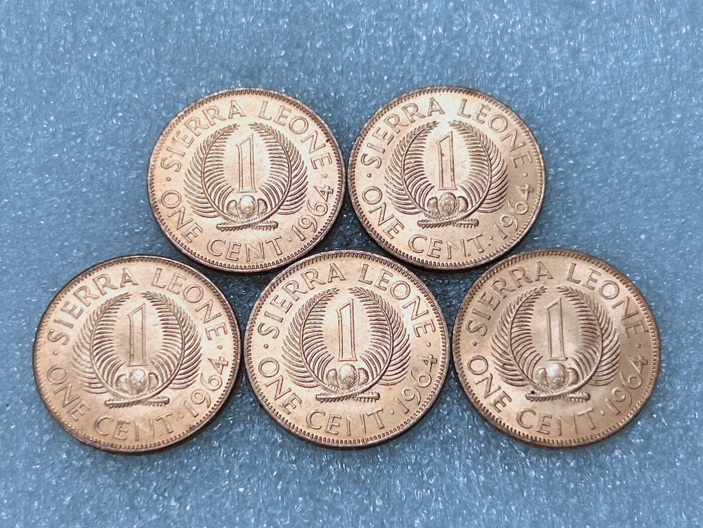 第一海外回流一元起拍收藏 散集专场  第294期 塞拉利昂1964年1分铜币 5枚 原光品