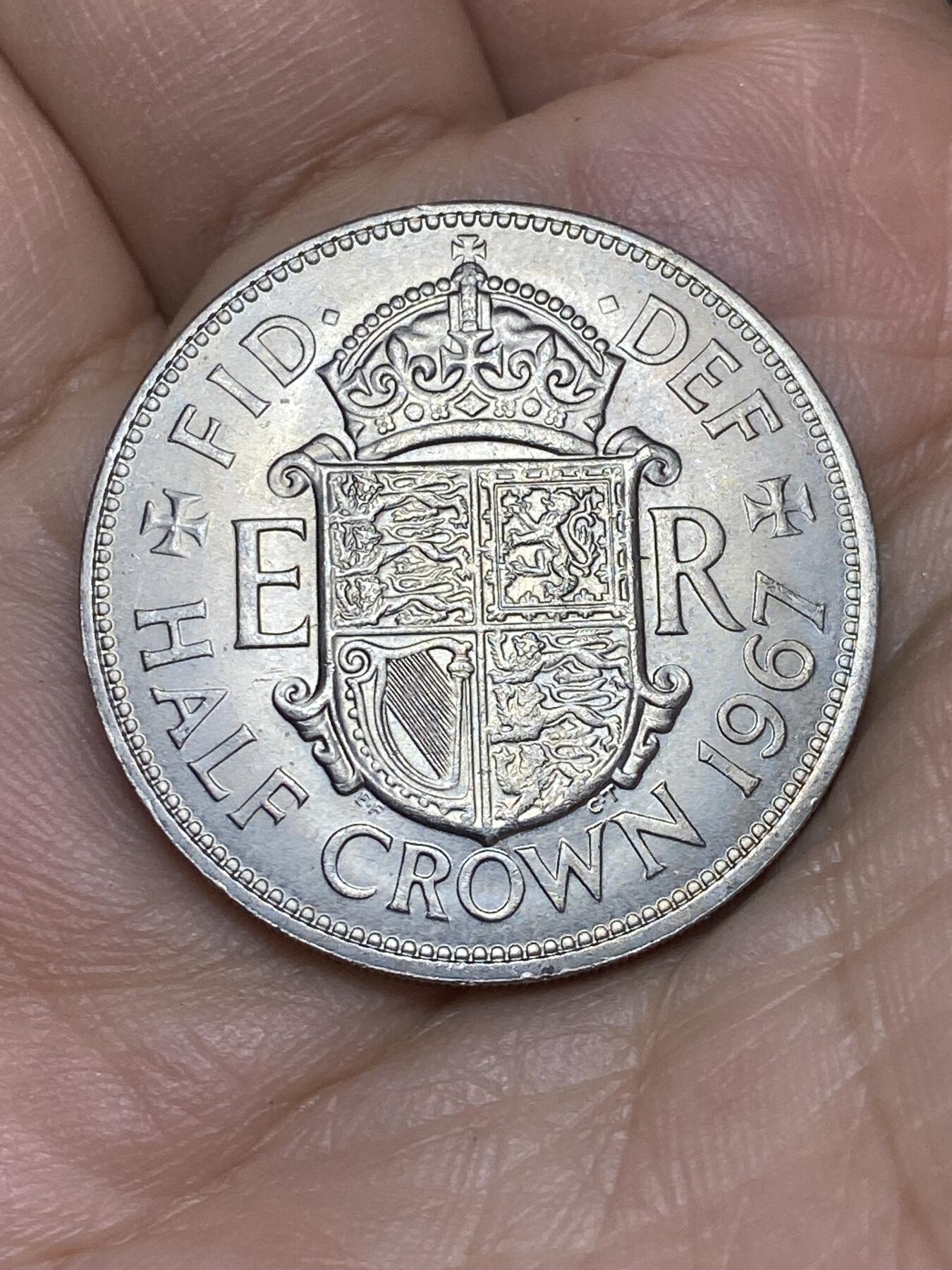 2026年第十场(总第一百七十九场）外国好品散币场(免佣金) 英国🇬🇧1967年半克朗(伊丽莎白二世青年桂冠第二版，普制币关门年)