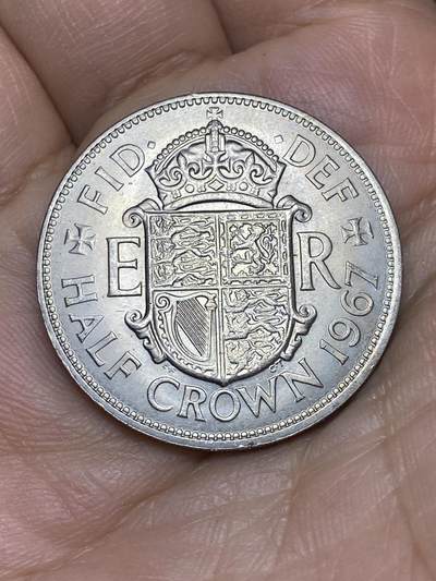 2026年第十场(总第一百七十九场）外国好品散币场(免佣金) - 英国🇬🇧1967年半克朗(伊丽莎白二世青年桂冠第二版，普制币关门年)