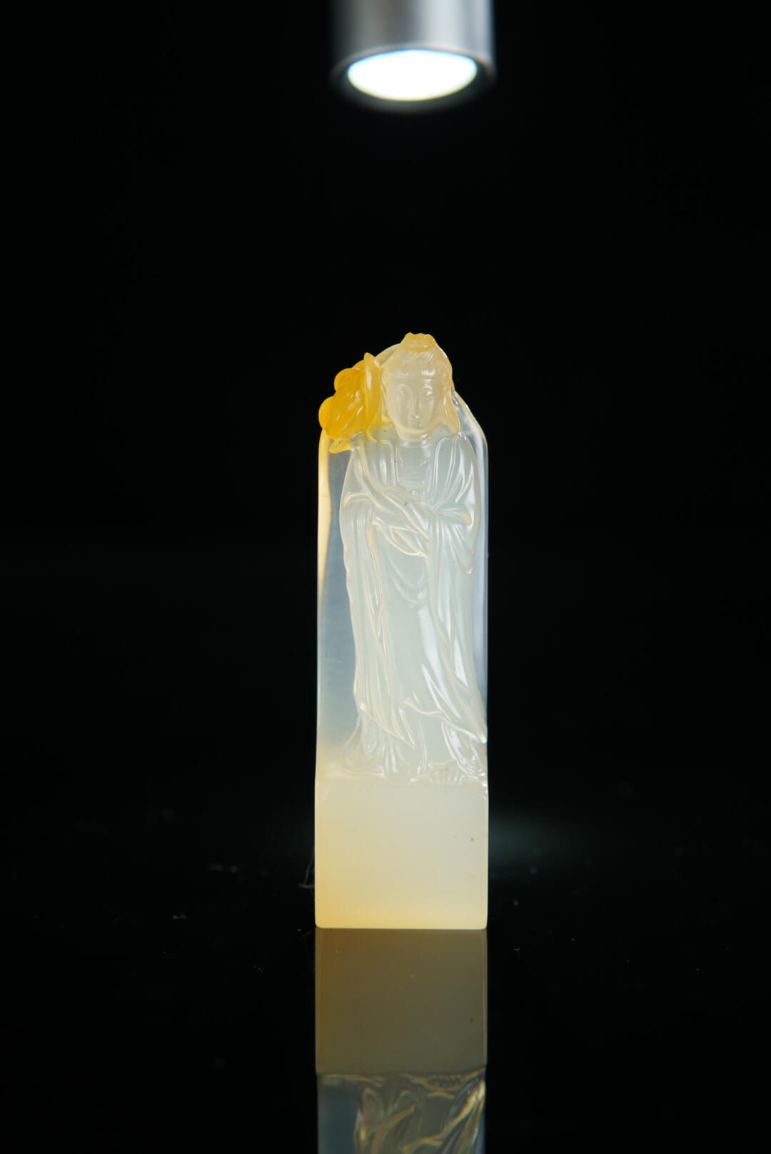 方寸藏珍·寿山田黄印章专场（二） 寿山荔枝洞石《观音》摆件