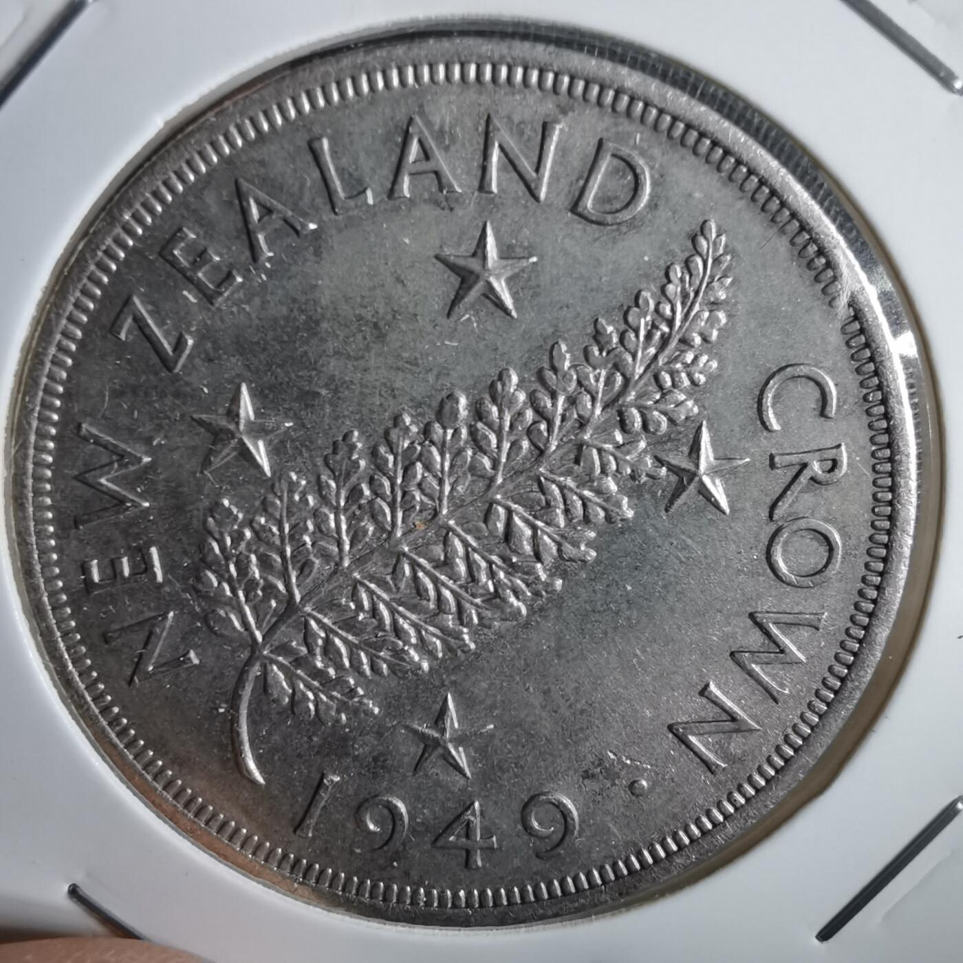沼泽如烟--第963场 新西兰1949年1克朗银币