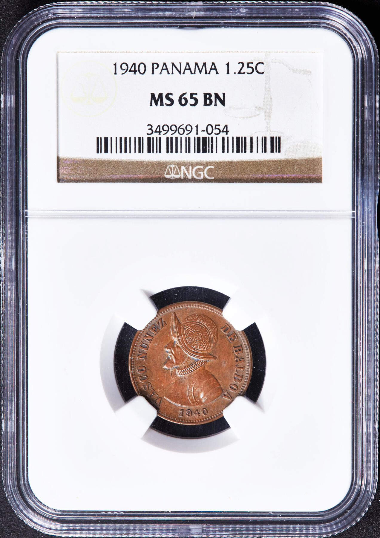 【俄甄集藏】“万象更新、马呈祥瑞”迎新春俄甄精品场-2026年(047)01-21 星期三 晚 19:30 全场包邮 巴拿马1940年1.25分铜币，NGC MS65，转光品相，顶级状态